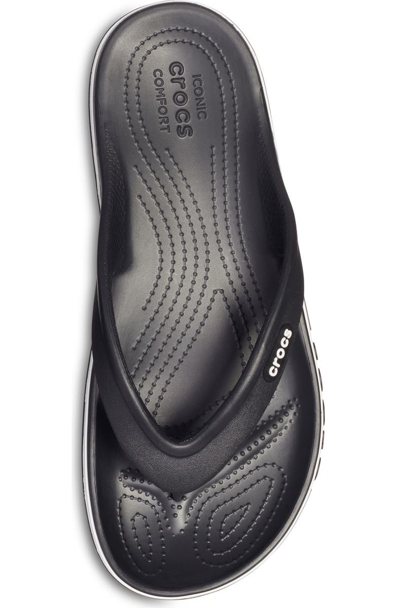 CROCS Gender Inclusive Bayaband Flip Flop Sandal, Alternate, color, Black/White