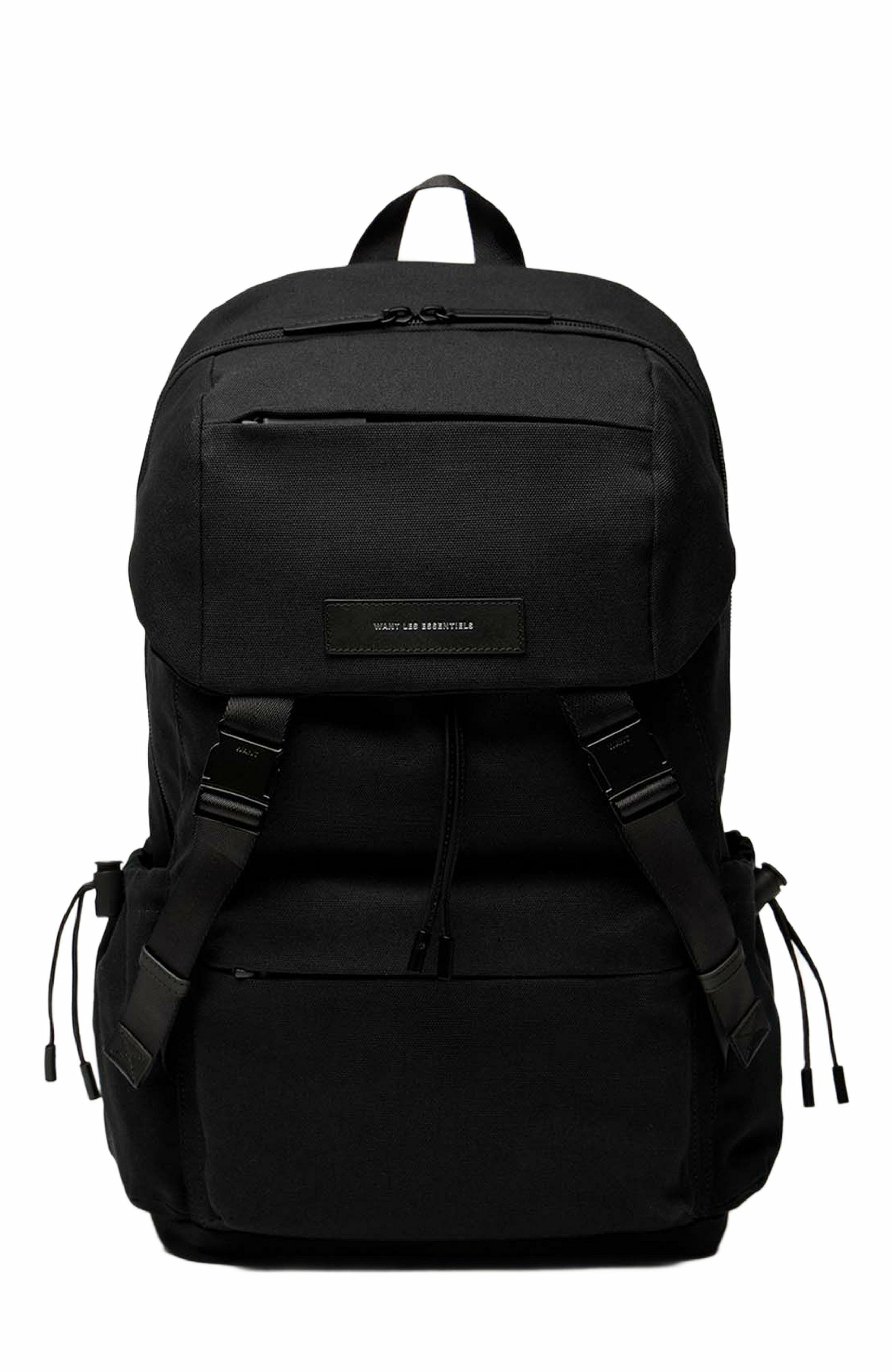 Want Les Essentiels Bishop Organic Cotton Canvas Backpack, Main, color, Black