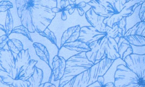 Tailorbyrd Floral Modal Blend Polo In Oxford Blue