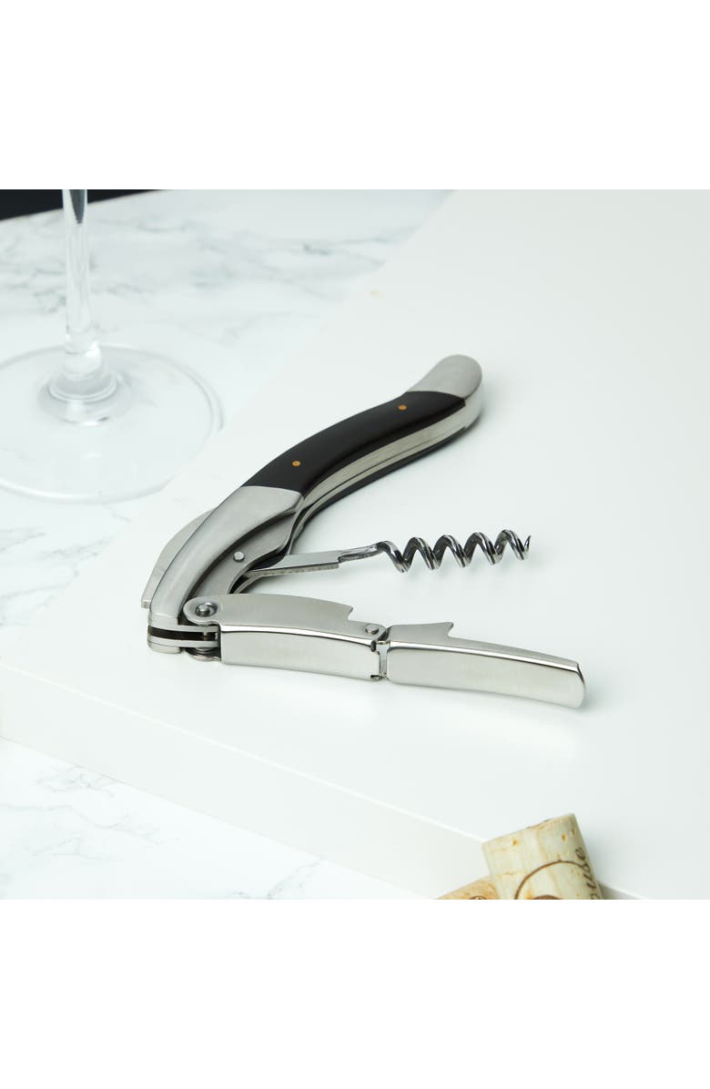 Viski Admiral Oversized Double Hinged Corkscrew with Ebony Wood Inlay, Alternate, color, Wood