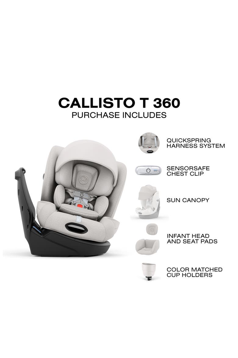 Callisto T 360 Rotating Convertible Car Seat, Alternate, color, CITY GREY