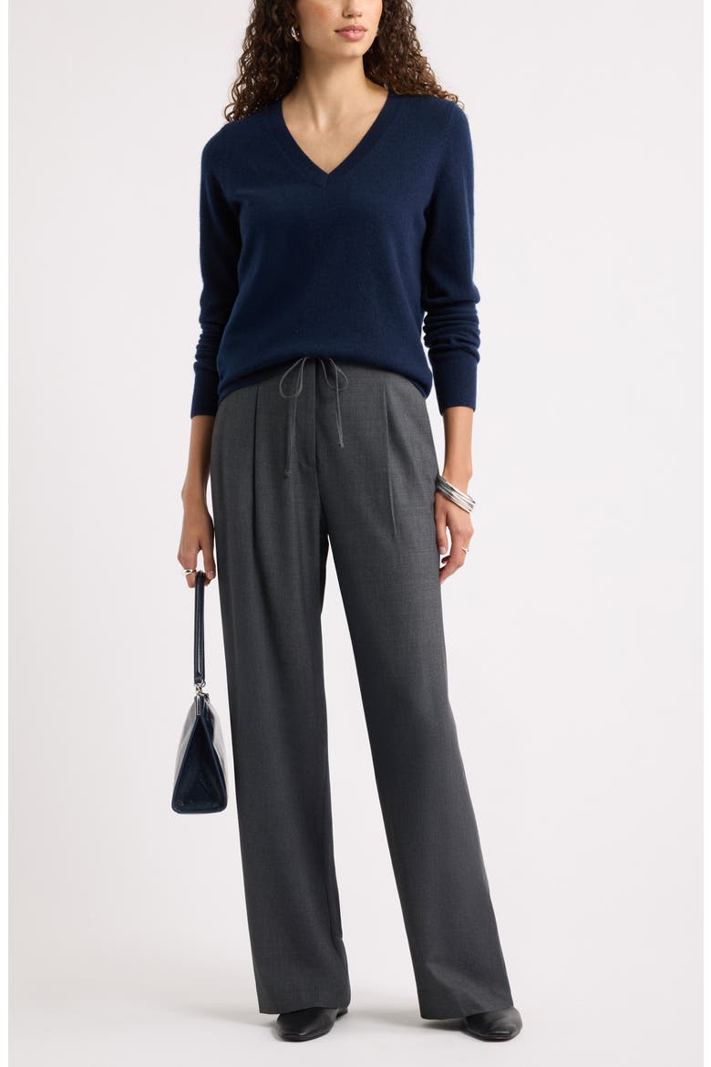 Cashmere V-Neck Sweater, Alternate, color, NAVY NIGHT