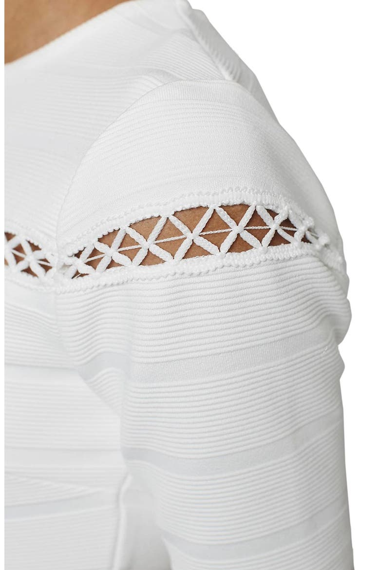 Openwork Inset Bandage Skater Dress, Alternate, color, IVORY