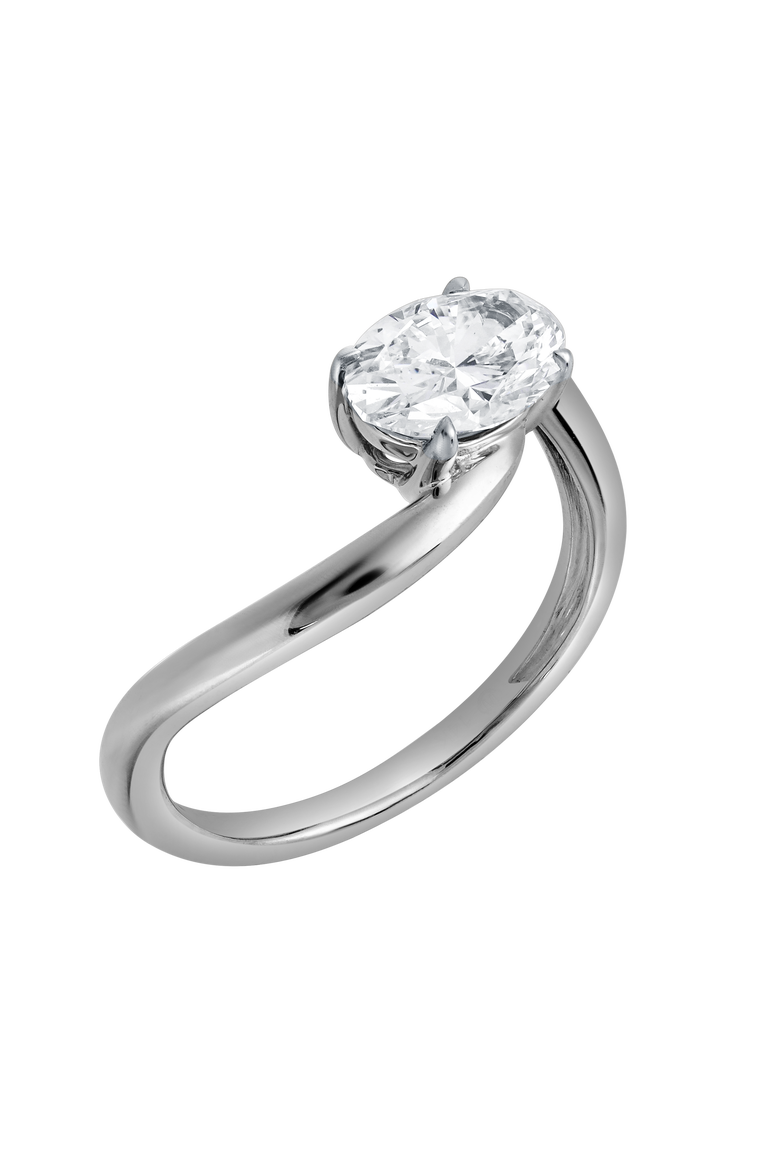Lilian 1.5 Ct Oval Lab Grown Diamond Engagement Ring, Alternate, color, 14K White Gold