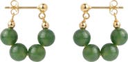 seree Fay Beaded Jade Hoop Earrings