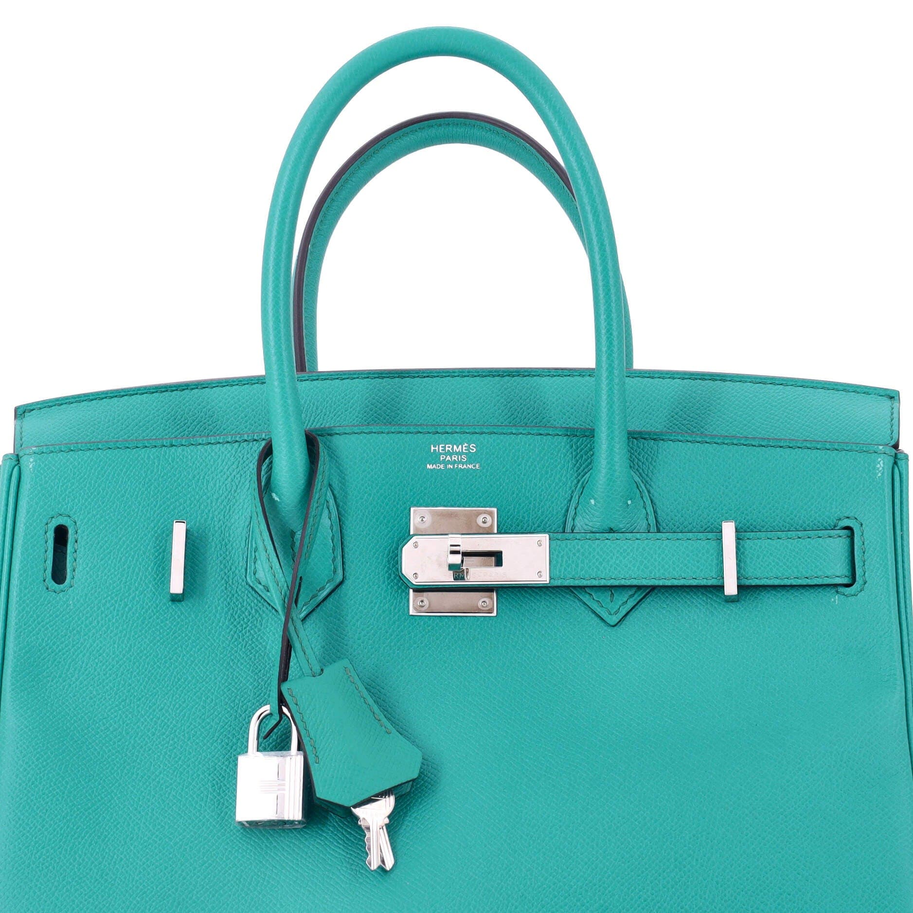 Birkin Handbag Blue Epsom with Palladium Hardware 30, Alternate, color, Blue