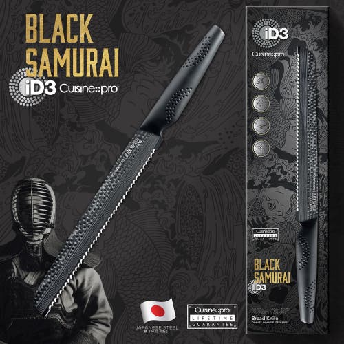 Cuisine::pro Id3 Black Samurai 8.5" Bread Knife In Gray