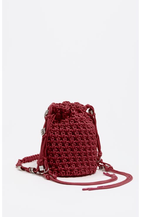 Mini braided Bucket bag
