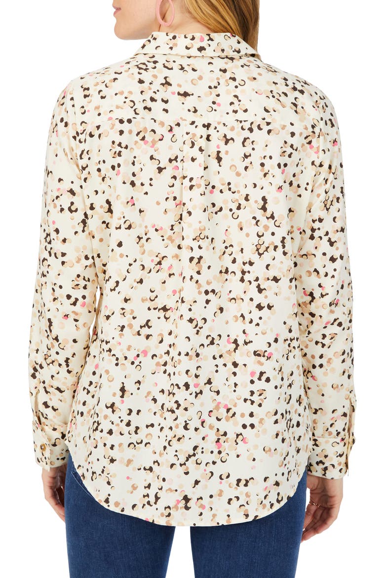 Davis Layer Dots Cotton Button-Up Shirt, Alternate, color, BIRCH WOOD