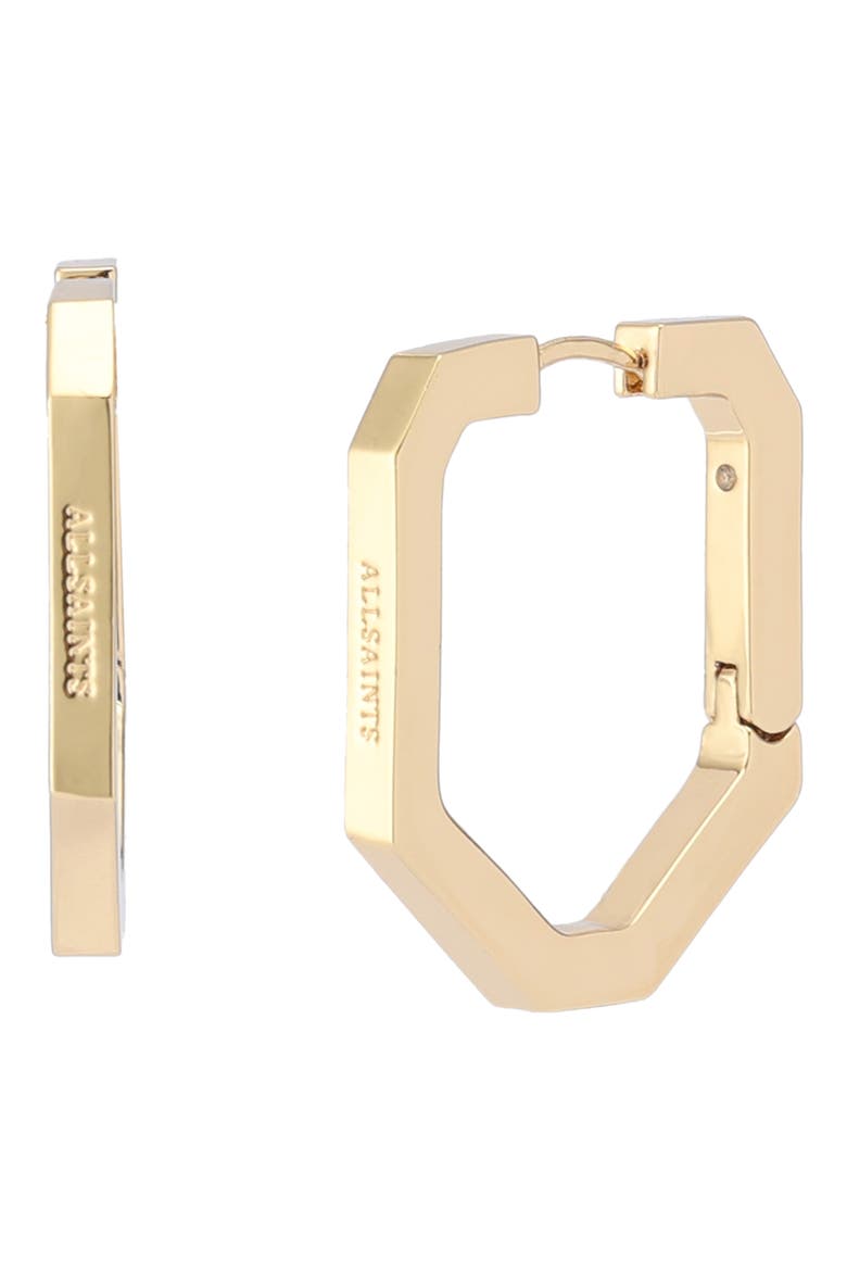 Logo Large Octagonal Hoop Earrings, Main, color, GOLD