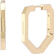 AllSaints Logo Large Octagonal Hoop Earrings
