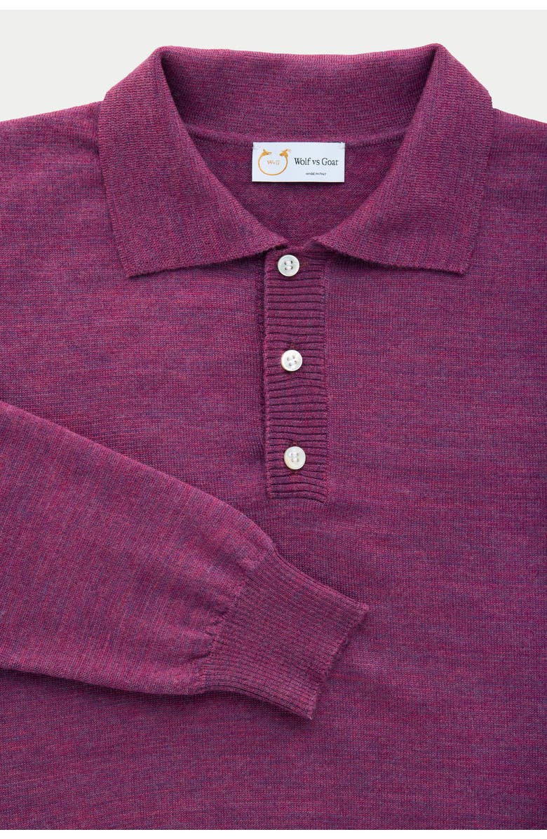 Wolf Vs. Goat (WvG) Wool Knitted Long Sleeve Polo, Alternate, color, Purple