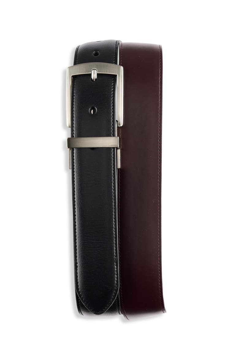 Big & Tall Reversible Leather Belt, Main, color, BLACK BROWN