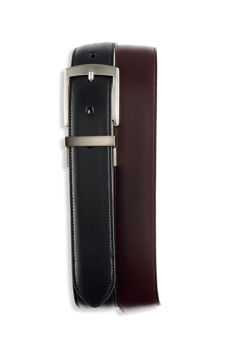 Oak Hill by DXL Big & Tall Reversible Leather Belt, Main, color, Black Brown
