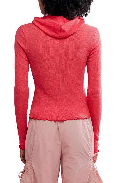 Free People Breathe Easy Cotton Blend Hoodie In Red