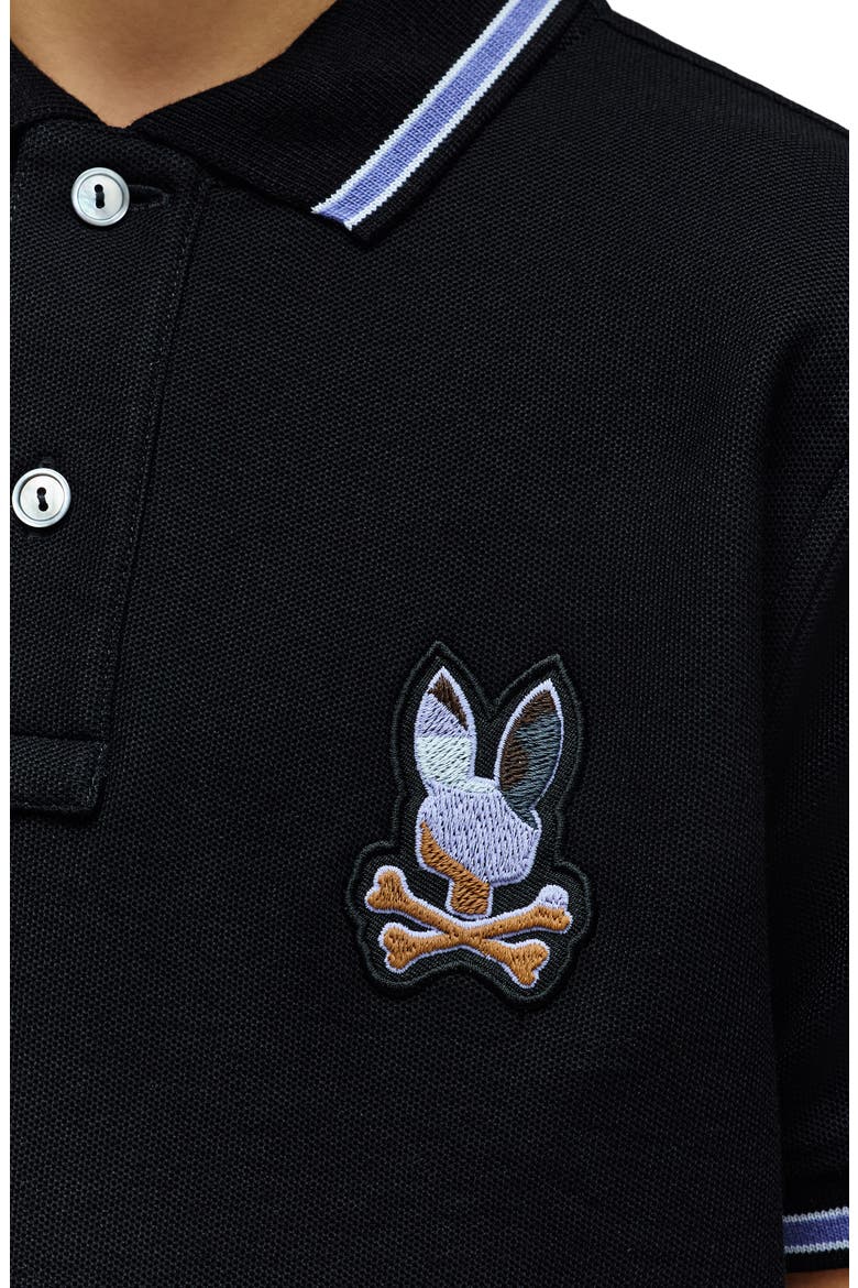 Kids' Dante Pima Cotton Piqué Polo, Alternate, color, BLACK