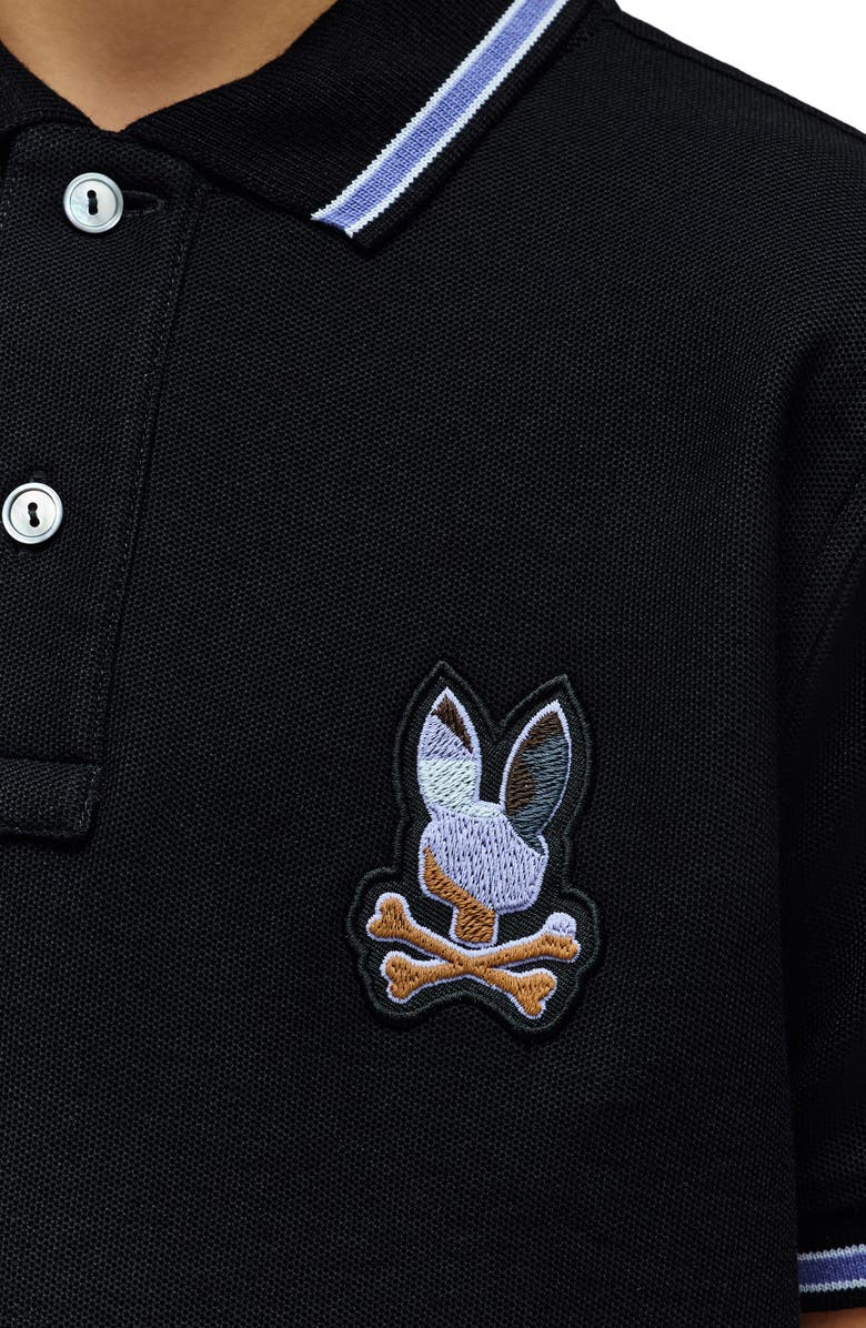 Psycho Bunny Kids' Dante Pima Cotton Piqué Polo, Alternate, color, Black