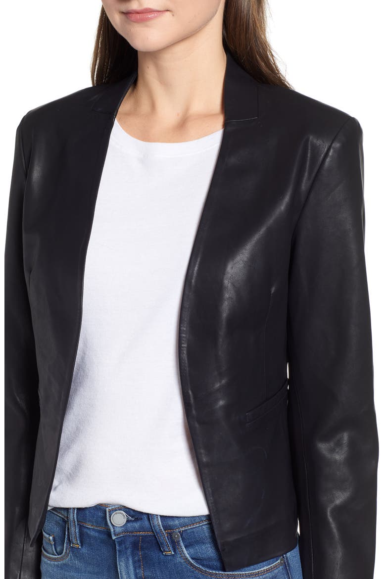 Faux Leather Blazer, Alternate, color, MEAN STREETS