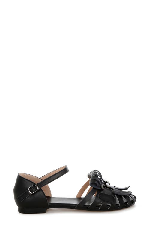 Rag & Co Women's Ramita Horsebit Fringe Flat Sandals In Black In Black