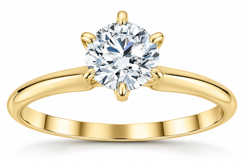 14k Gold 1ct Round Solitaire Diamond Engagement Ring