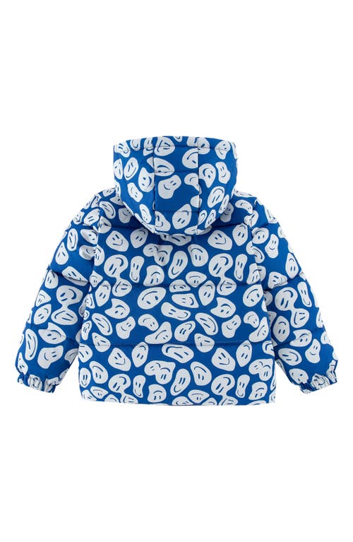 Calonie Kids' Alex Reversible Down Hooded Puffer Jacket In Blue
