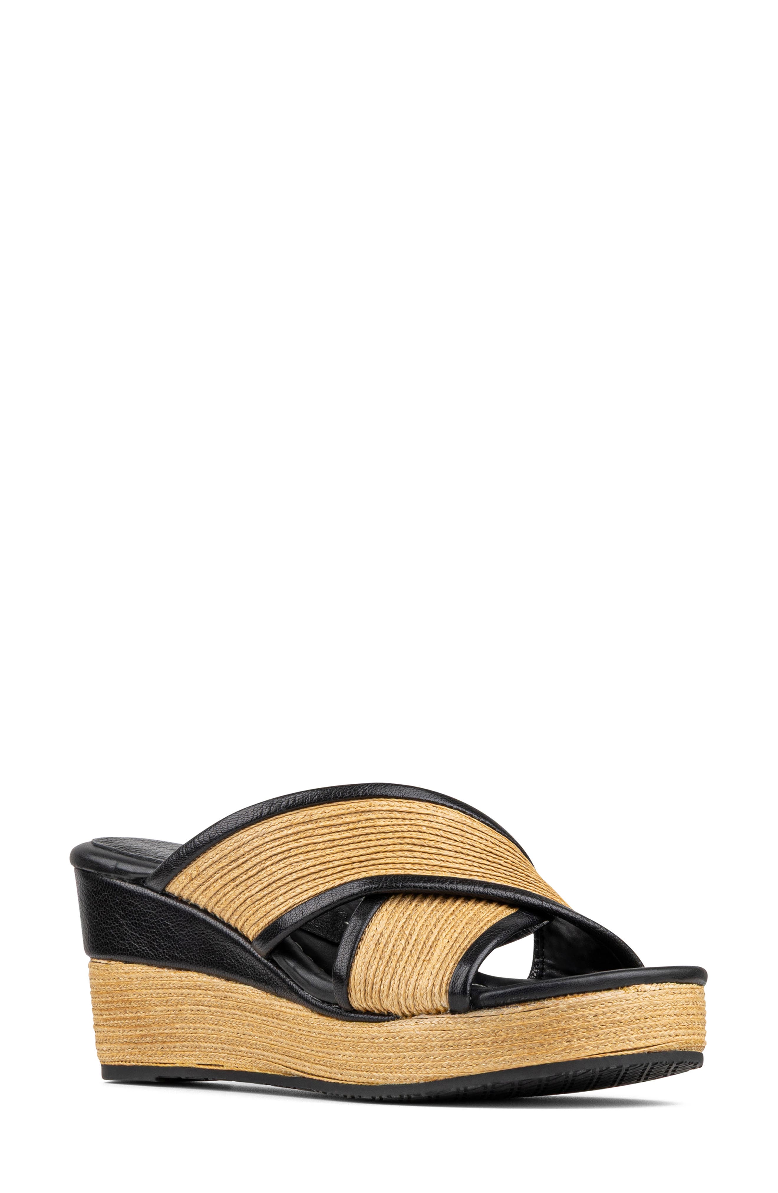 Donald Pliner Gorgina Platform Wedge Sandal, Main, color, Black