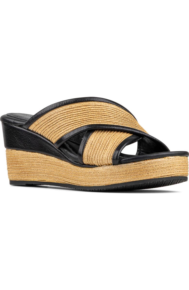 Donald Pliner Gorgina Platform Wedge Sandal, Main, color, Black