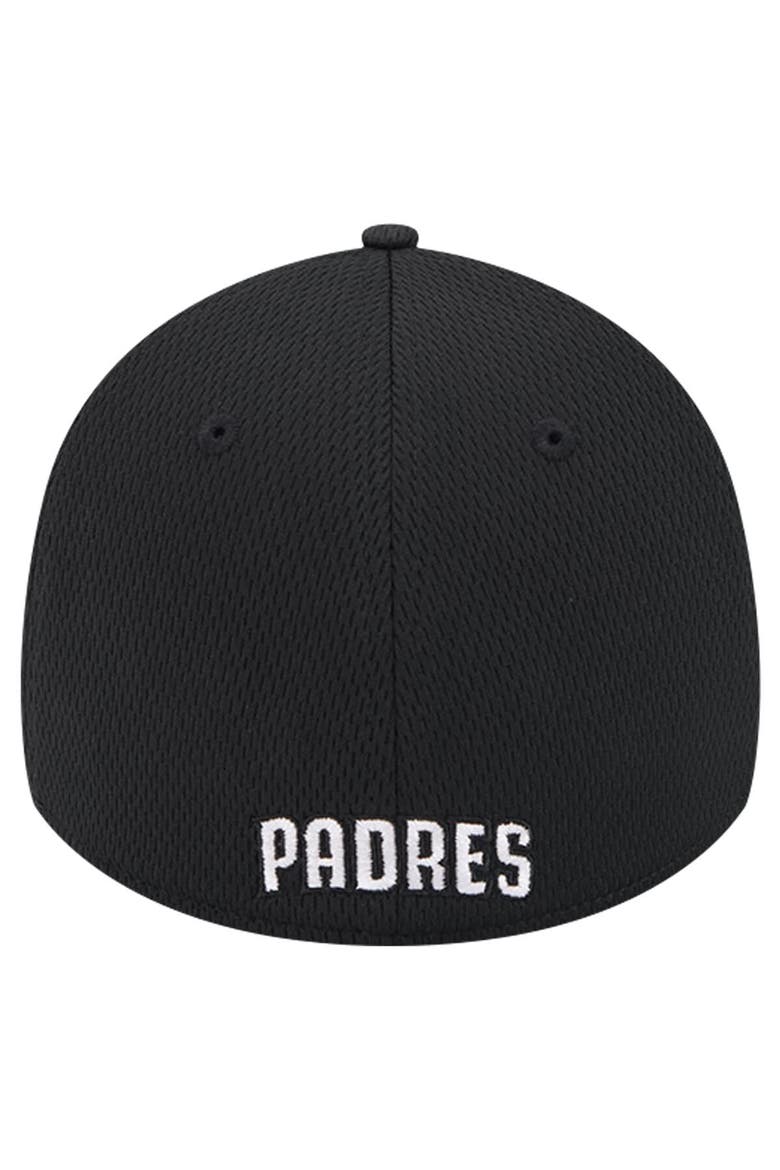 Men's New Era Black San Diego Padres Active Dash Mark 39THIRTY Flex Hat, Alternate, color, Black