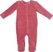 Manière Rib Velour Cotton Blend Footie