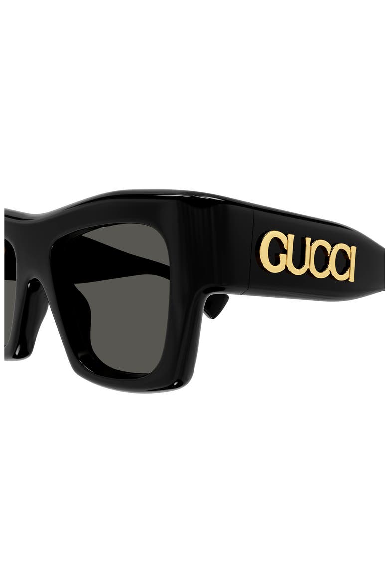 53mm Square Sunglasses, Alternate, color, BLACK