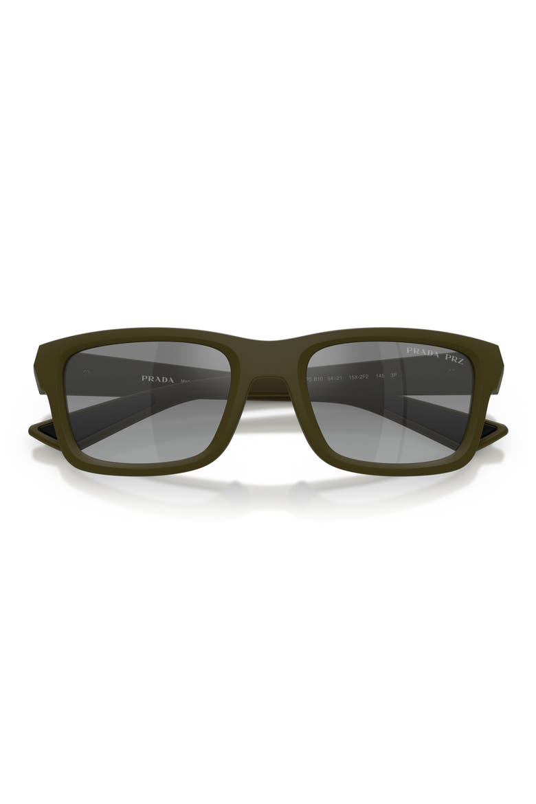 54mm Polarized Gradient Irregular Sunglasses, Alternate, color, MATTE GREEN / GREY SILVER