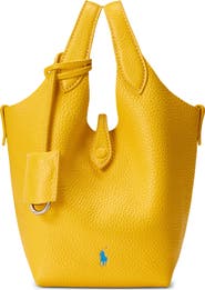 Polo Ralph Lauren Shiny Drum Leather Tote