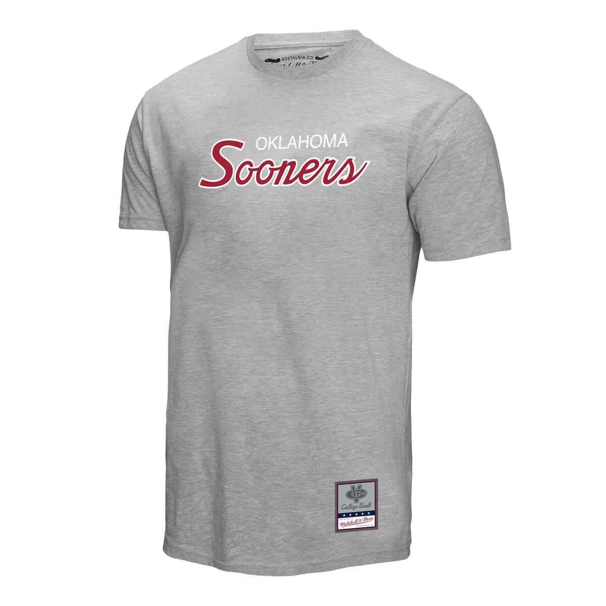 Men's Mitchell & Ness  Gray Oklahoma Sooners Elite Script T-Shirt - image 2