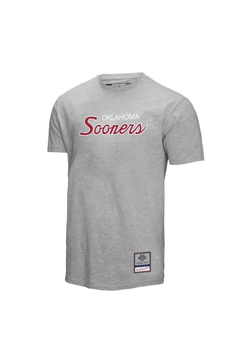 Men's Mitchell & Ness  Gray Oklahoma Sooners Elite Script T-Shirt, Alternate, color, Gray
