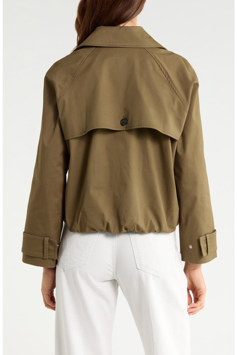 Jett Check Crop Trench Coat, Alternate, color, OLIVE
