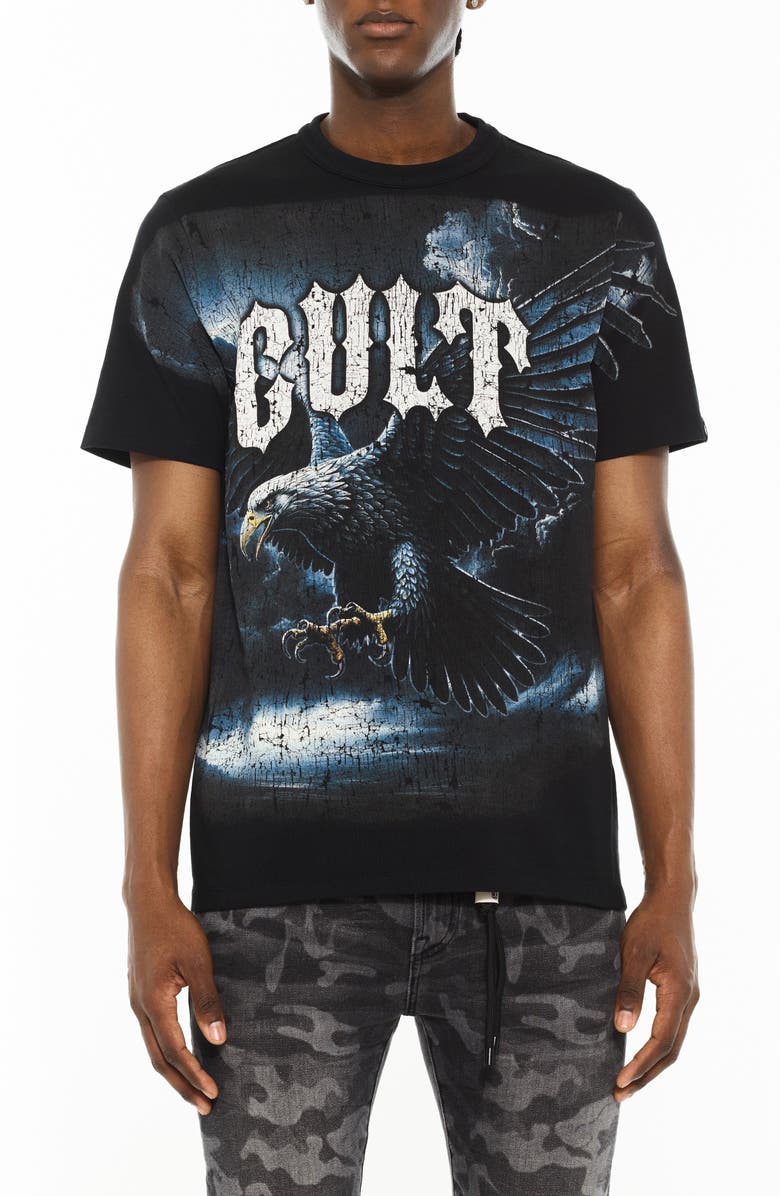 Cult of Individuality Crewneck Graphic T-Shirt, Main, color, Black