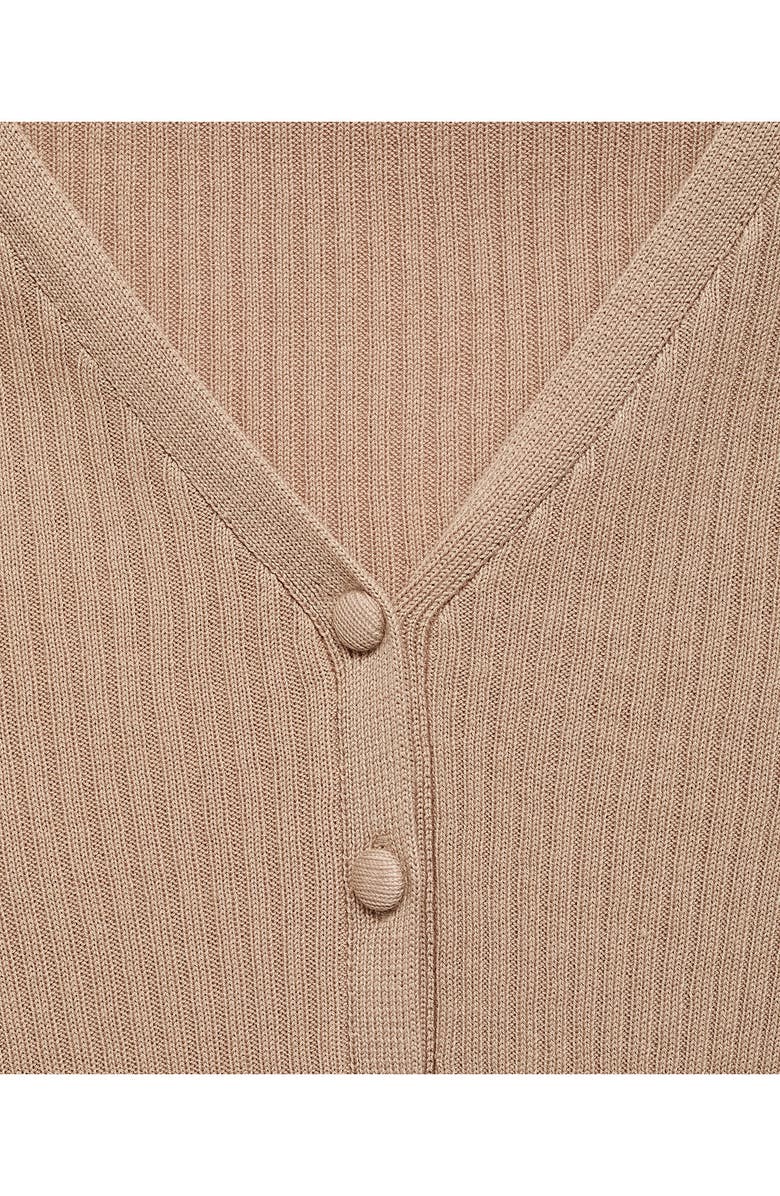 MANGO V-Neck Ribbed Henley Sweater, Alternate, color, Light/ Pastel Grey