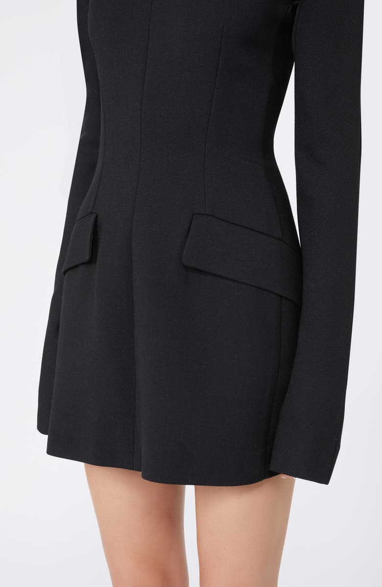 SPORTMAX Tefrite Long Sleeve Jersey Minidress, Alternate, color, Black