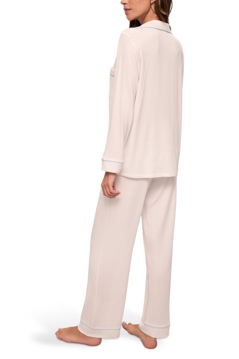 Gisele Long Pajamas, Alternate, color, WHITE/ ICE BLUE
