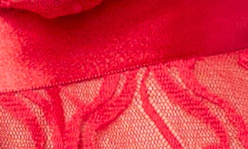 Mapalé Mapale Bow Lace Babydoll Chemise & Thong Set In Red