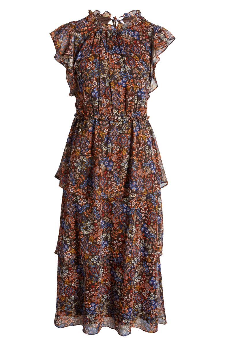 Julia Jordan Floral Ruffle Tiered Midi Dress, Alternate, color,