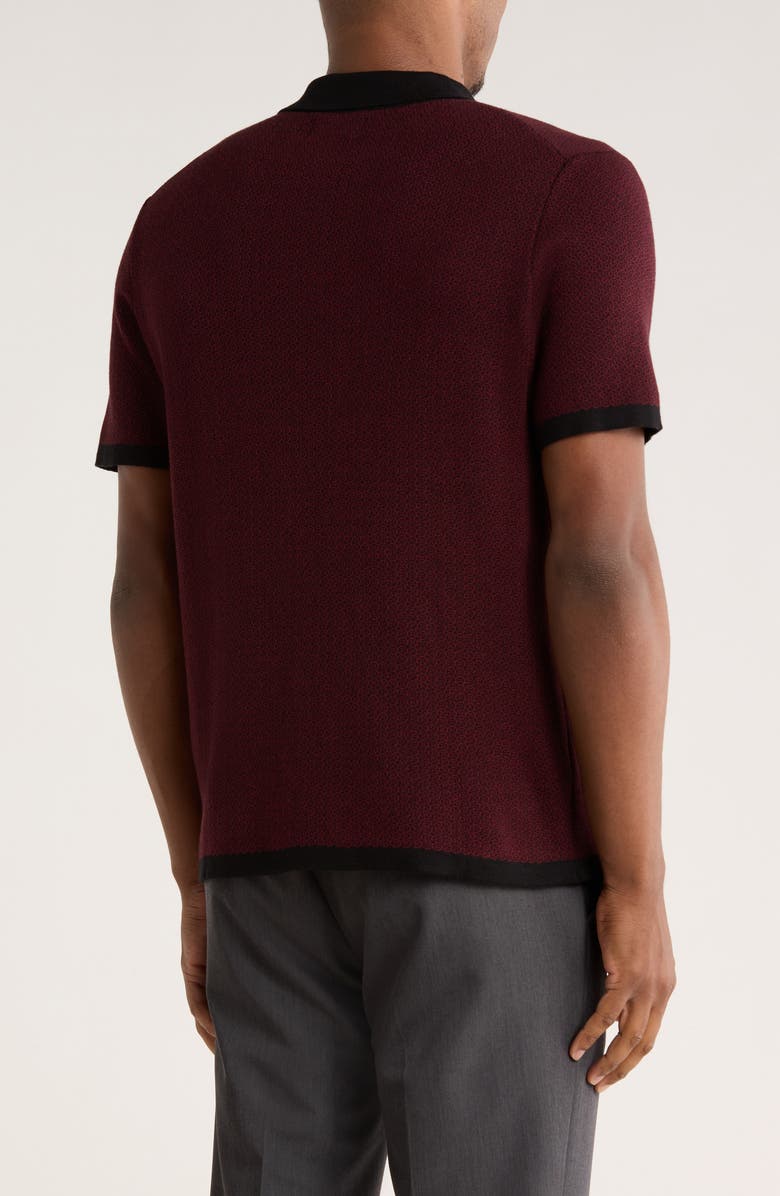 Perry Ellis Geometric Jacquard Polo, Alternate, color, Zinfandel
