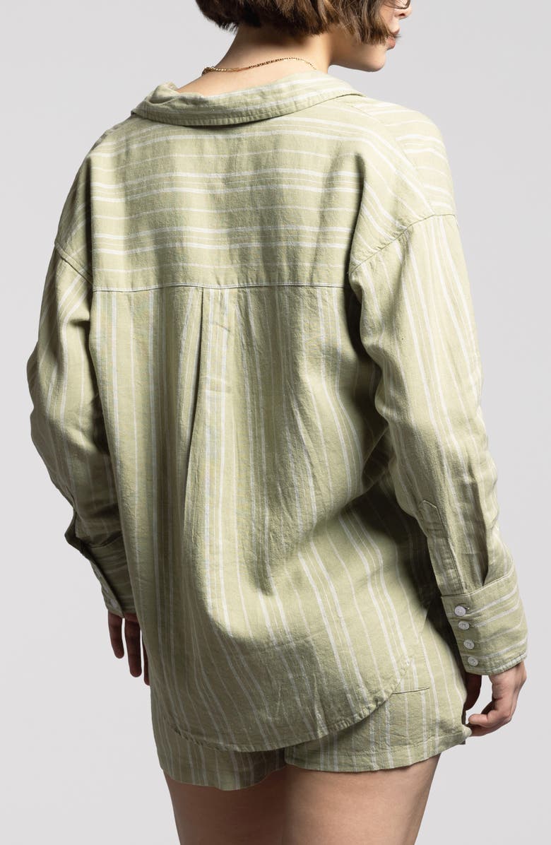 WEEKEND LOS ANGELES Maxime Linen Blend Button-Up Shirt, Alternate, color, Tea