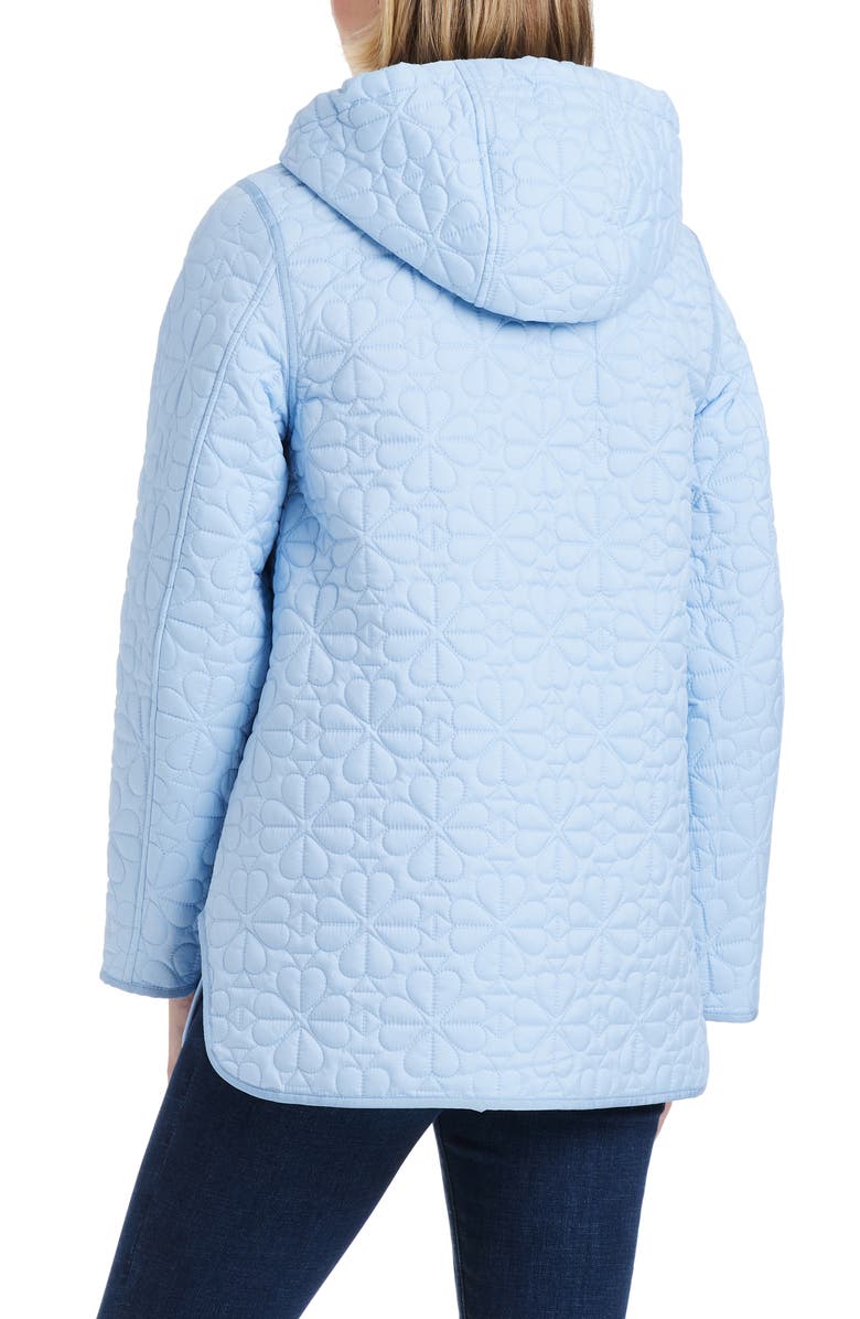 Kate Spade New York spade floral quilted a-line jacket, Alternate, color, Clear Sky