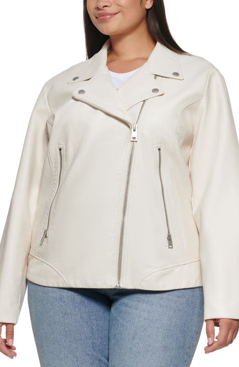 Women s White Leather Faux Leather Jackets Nordstrom