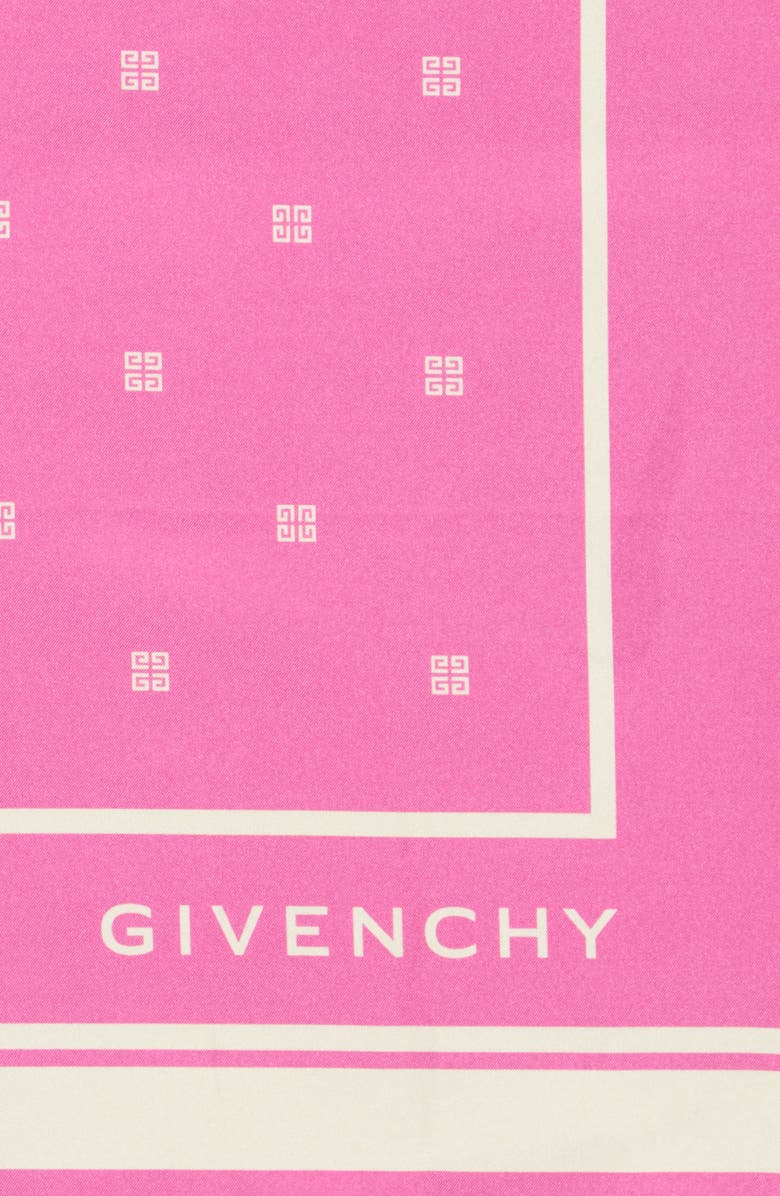 Givenchy Logo Silk Square Scarf, Alternate, color, Pink Ivory