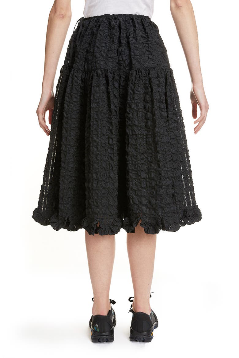 Kasumi Seersucker Skirt, Alternate, color, BLACK