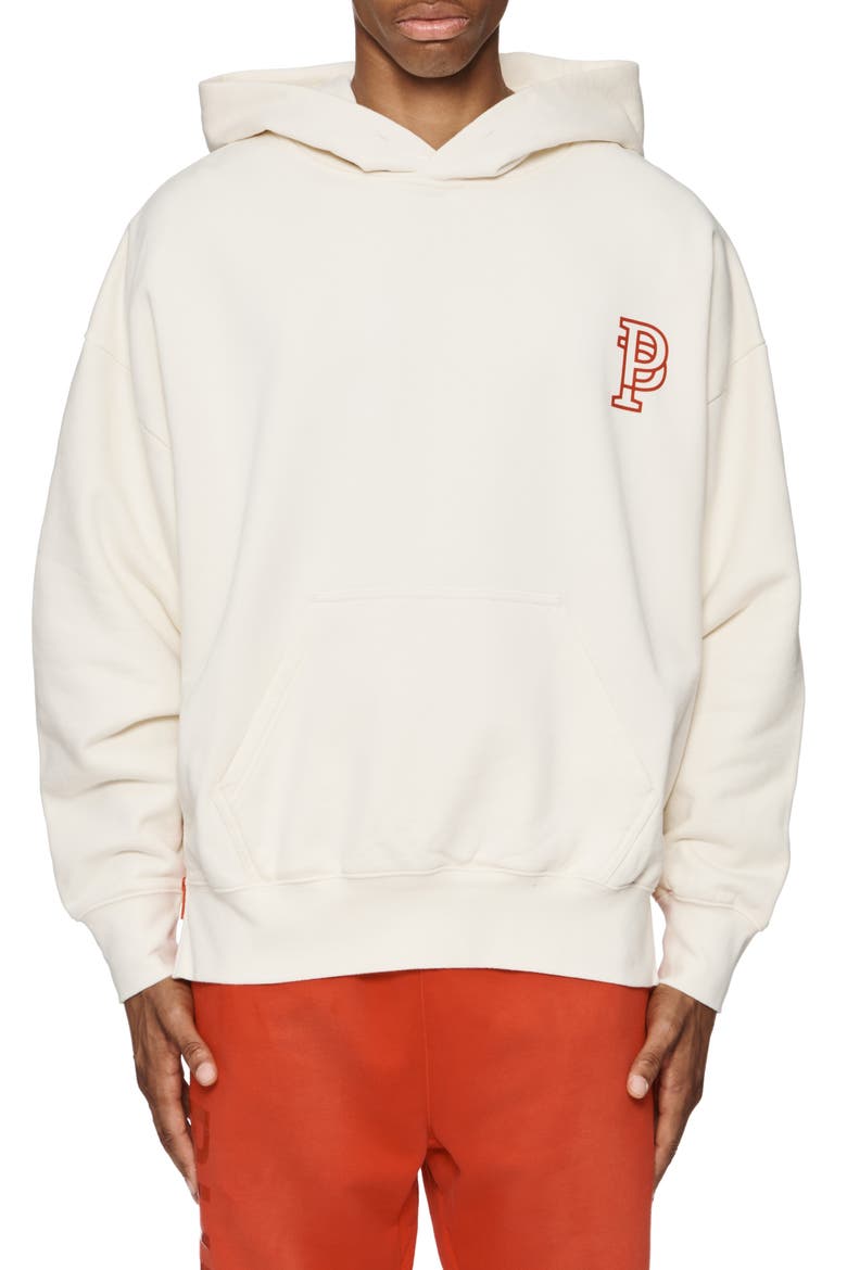 Oversize Fleece Pullover Hoodie, Main, color, OFF WHITE