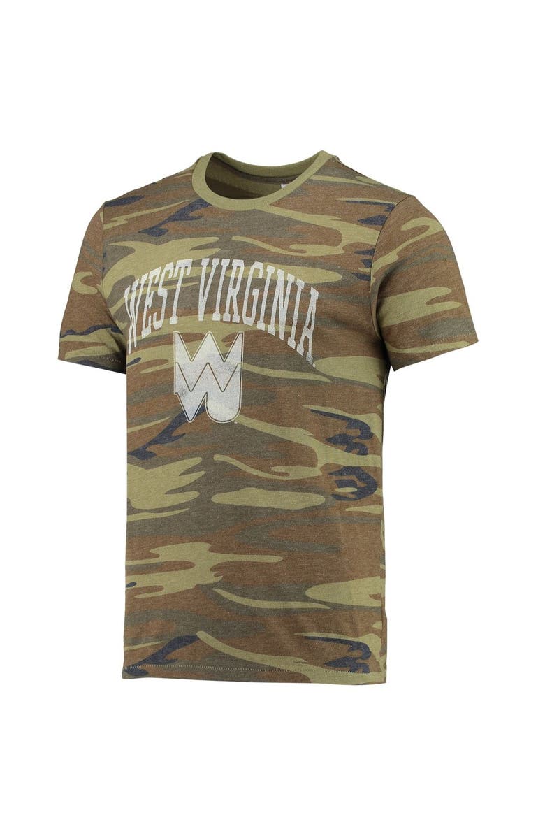ALTERNATIVE APPAREL Men's Alternative Apparel Camo West Virginia Mountaineers Arch Logo Tri-Blend T-Shirt, Alternate, color,