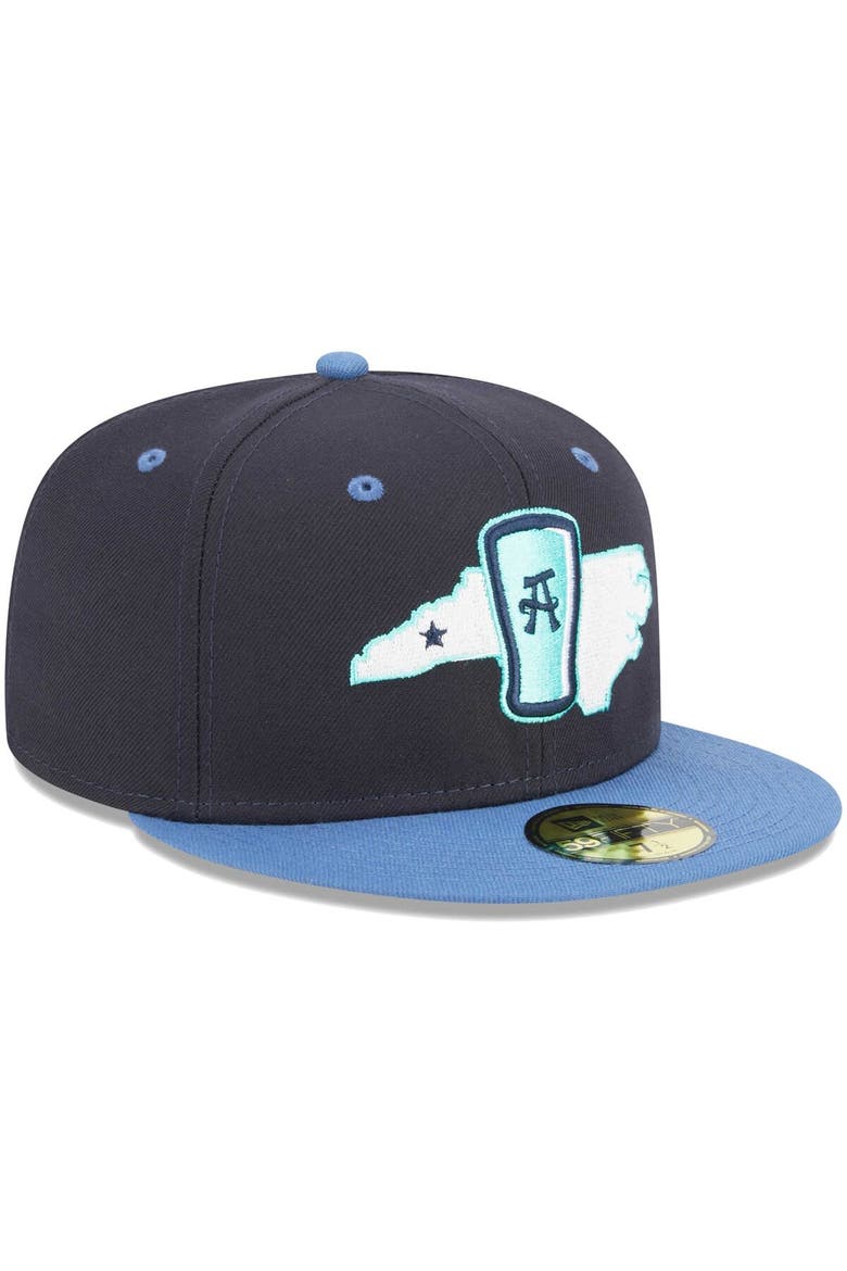 Men's New Era Navy Asheville Tourists Theme Nights Asheville Beer City Tourists  59FIFTY Fitted Hat, Alternate, color, Navy